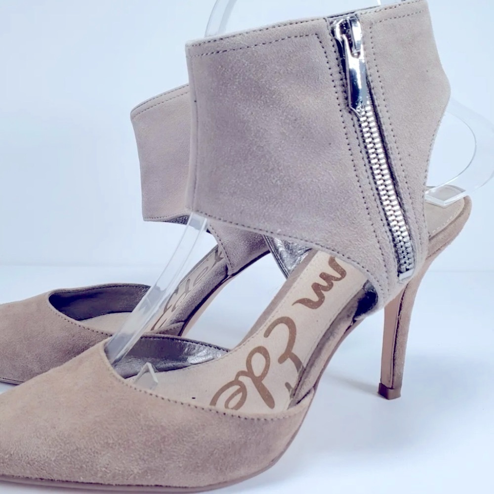 Sam Edelman Zaida Sz 7 pump featuring ankle cuff with silver-tone outer zipper